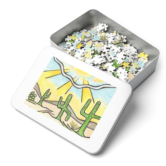Premium Art Jigsaw Puzzle with Tin | Saguaro