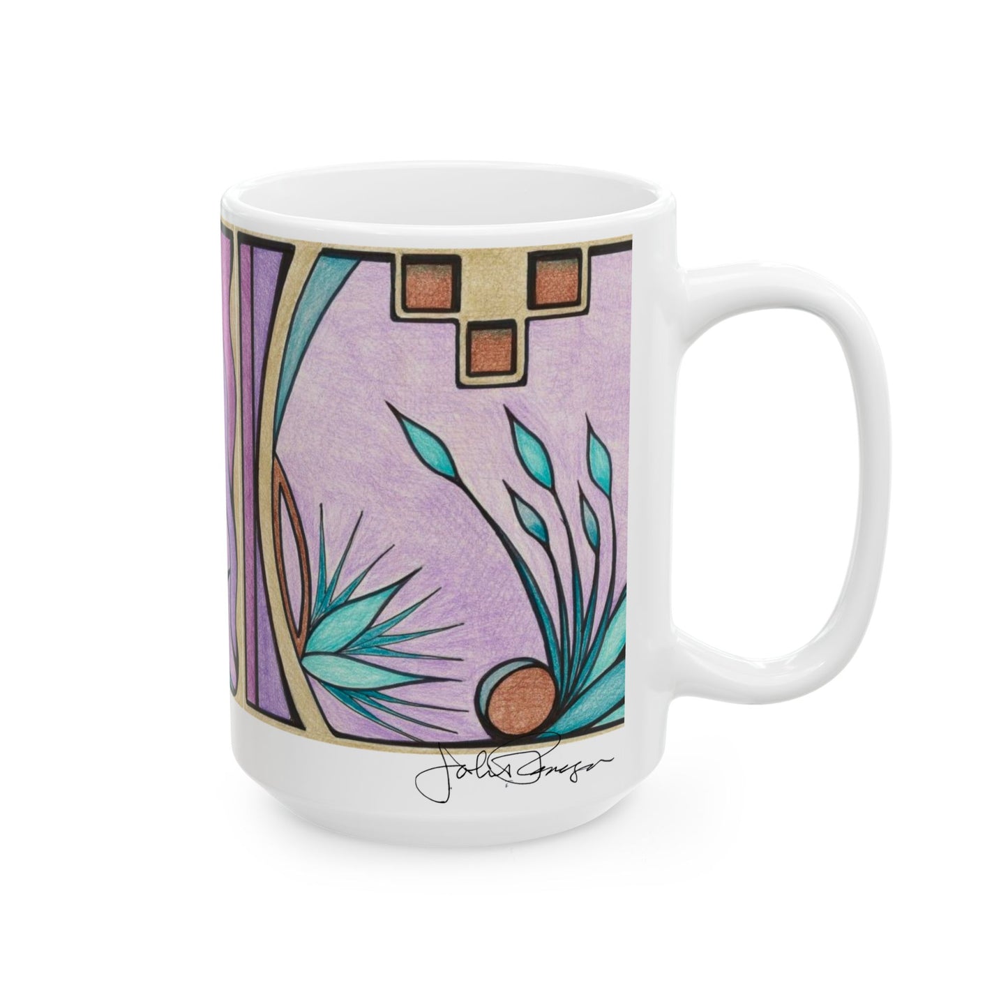 Deep Purple Visions - Wrap-Around Ceramic Art Mug