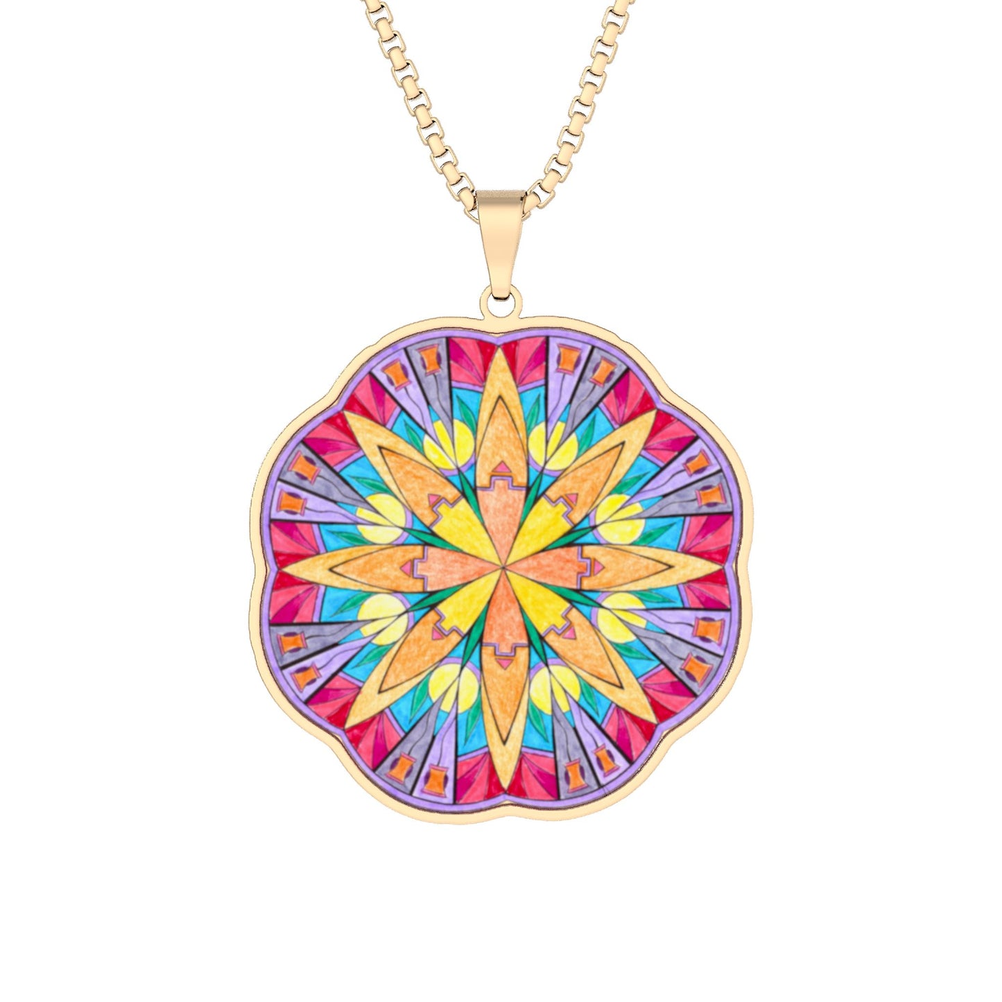Connected By A Thread Mandala Premium Art Pendant Necklace