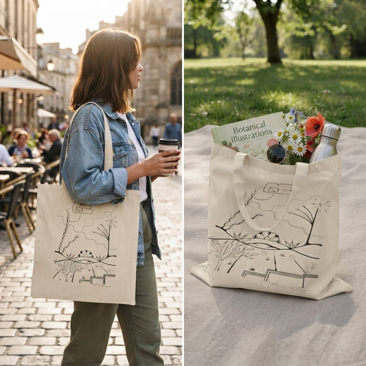 Premium Utility Canvas Art Tote | The World is Round