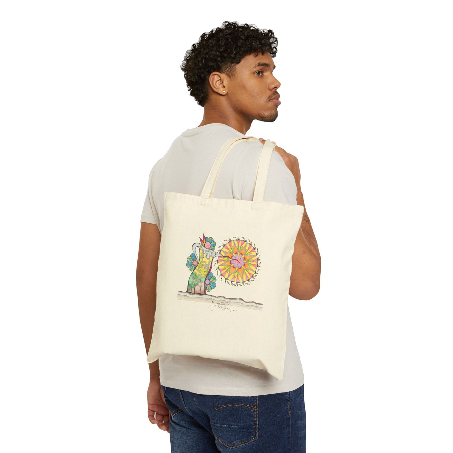 PowWow Drum - Utility Canvas Premium Art Tote