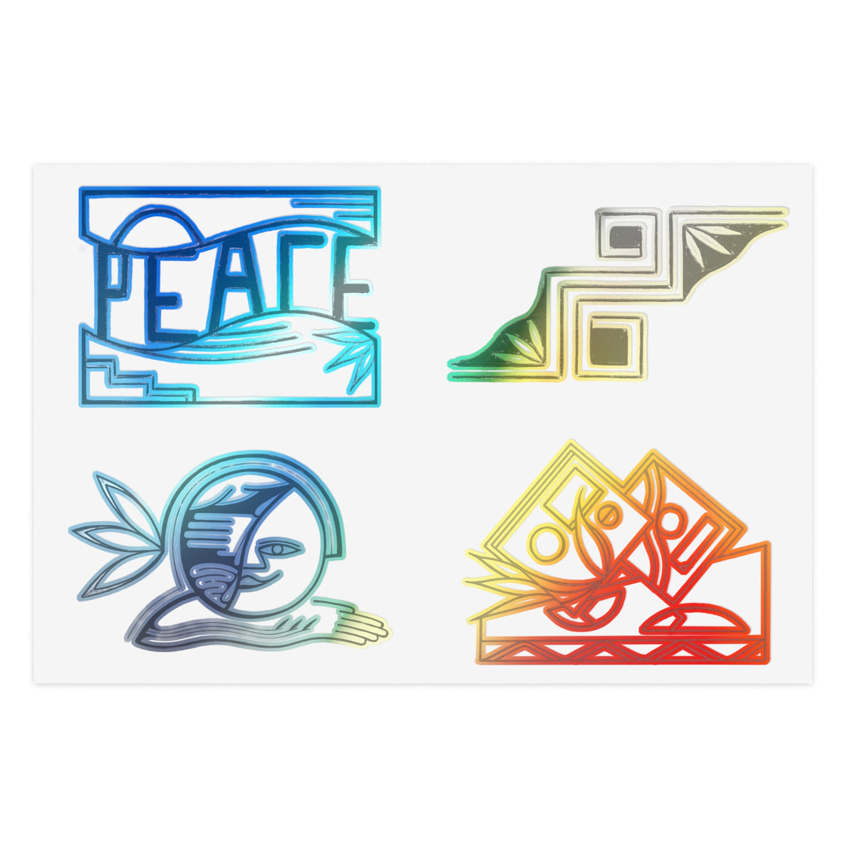 Custom Holographic & Matte Vinyl Sticker Sheets | Desert Peace & Harmony