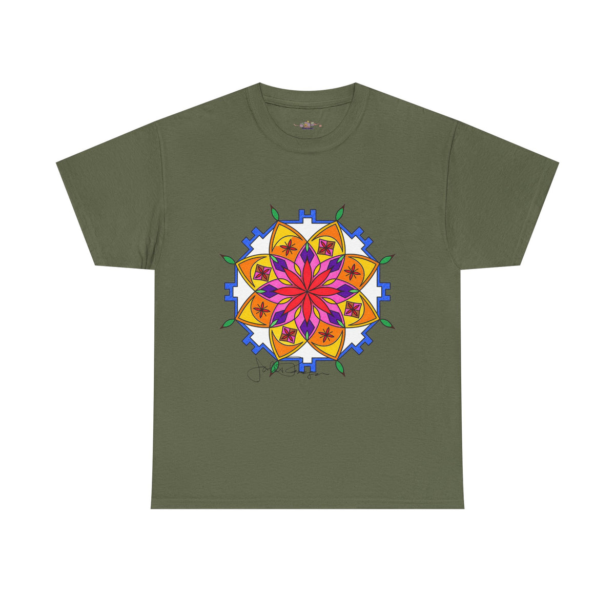Premium Short Sleeve T-Shirt Wearable Art | Snow Mandala
