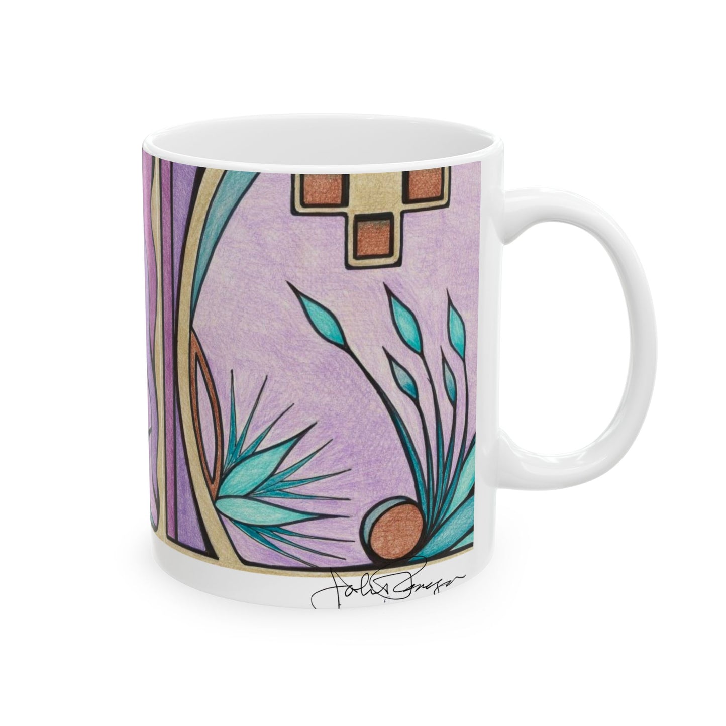 Deep Purple Visions - Wrap-Around Ceramic Art Mug