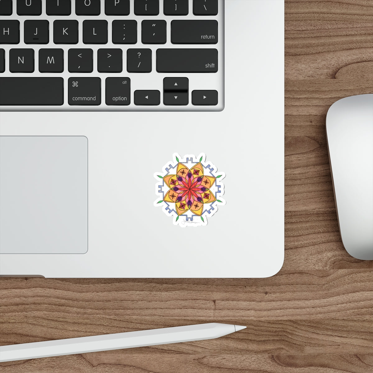 Premium Die-Cut Waterproof Vinyl Sticker | Snow Mandala