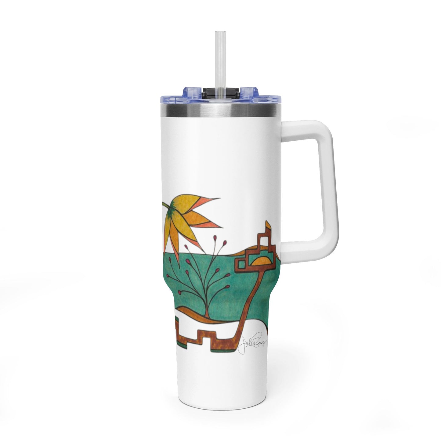 Garden by the River - Wrap-Around Premium Art Tumbler (40 oz)