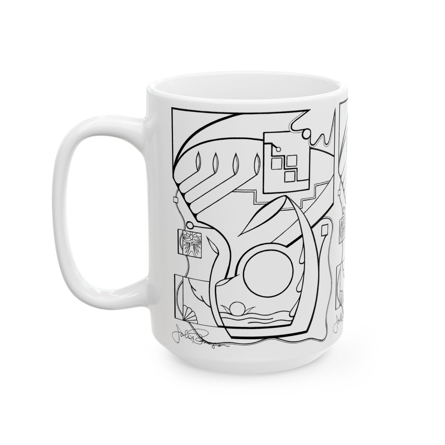 From the Heart -  Wrap-Around Ceramic Art Mug  (11oz/15oz)
