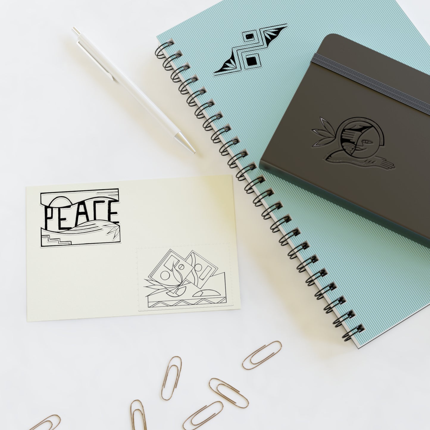 Desert Peace & Harmony Hand-Drawn Vinyl Sticker Sheet