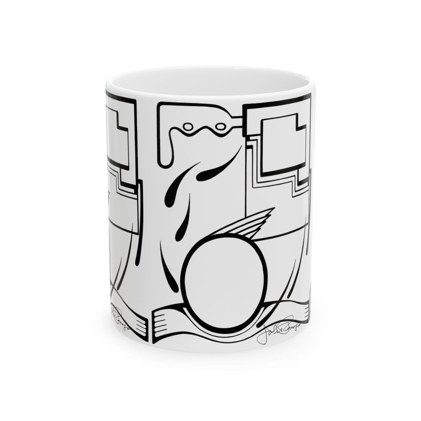 Fleeing the Storm - Wrap-Around Ceramic Art Mug (11 oz & 15 oz)