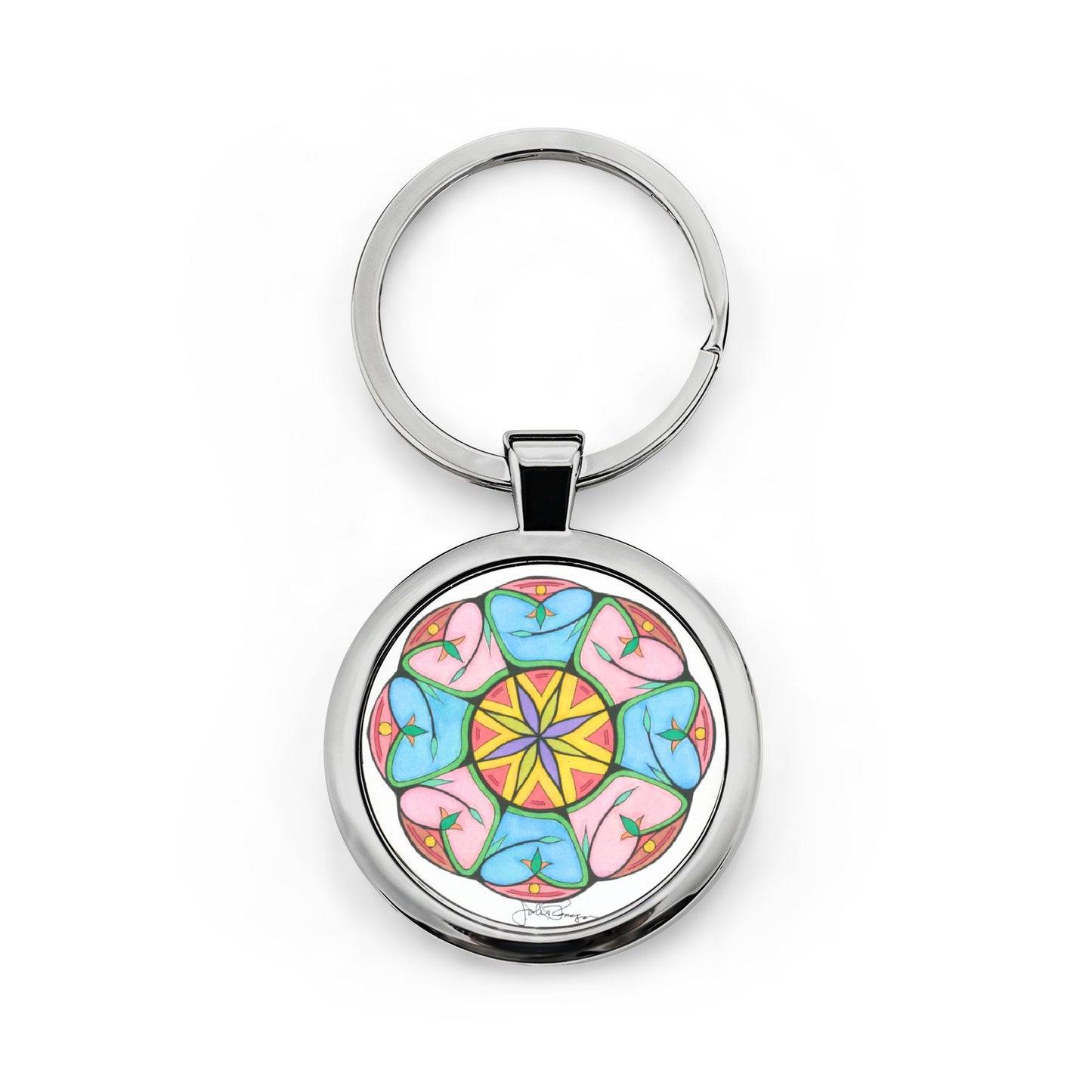 Heaven's Gate Mandala - Stainless Steel Art Keychain