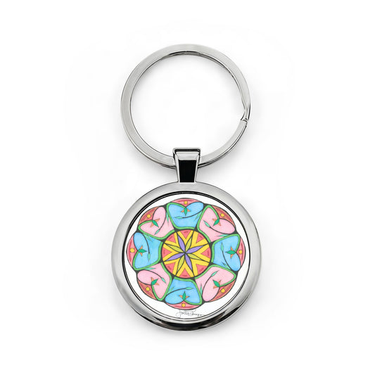 Heaven's Gate Mandala - Stainless Steel Art Keychain
