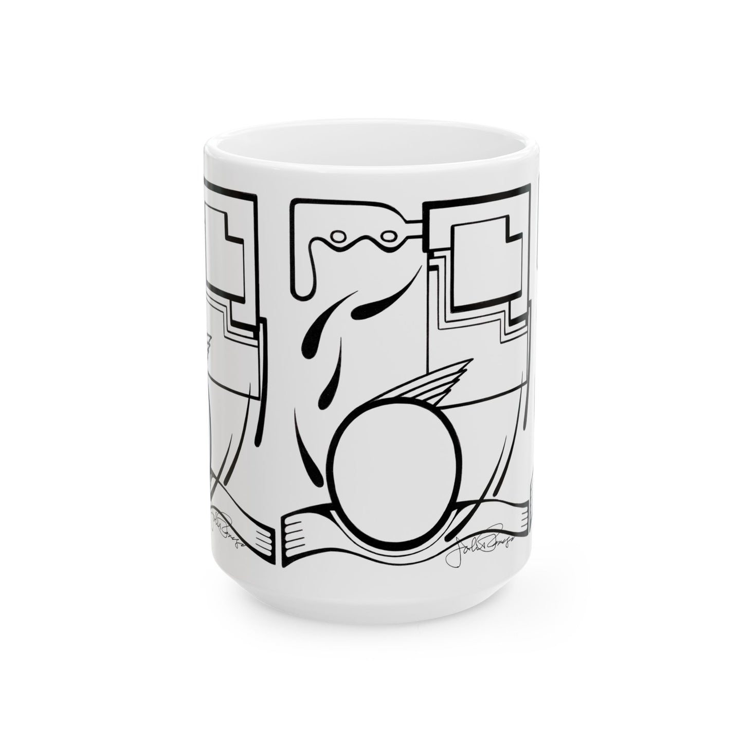 Fleeing the Storm - Wrap-Around Ceramic Art Mug (11 oz & 15 oz)