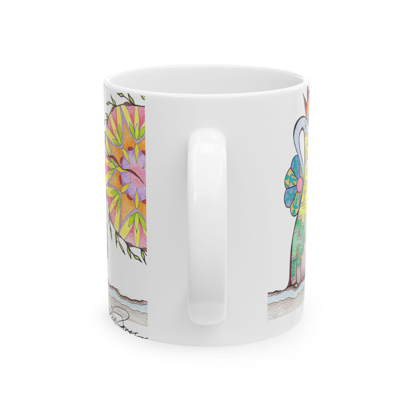 PowWow Drum - Wrap-Around Ceramic Art Mug (11oz/15oz)