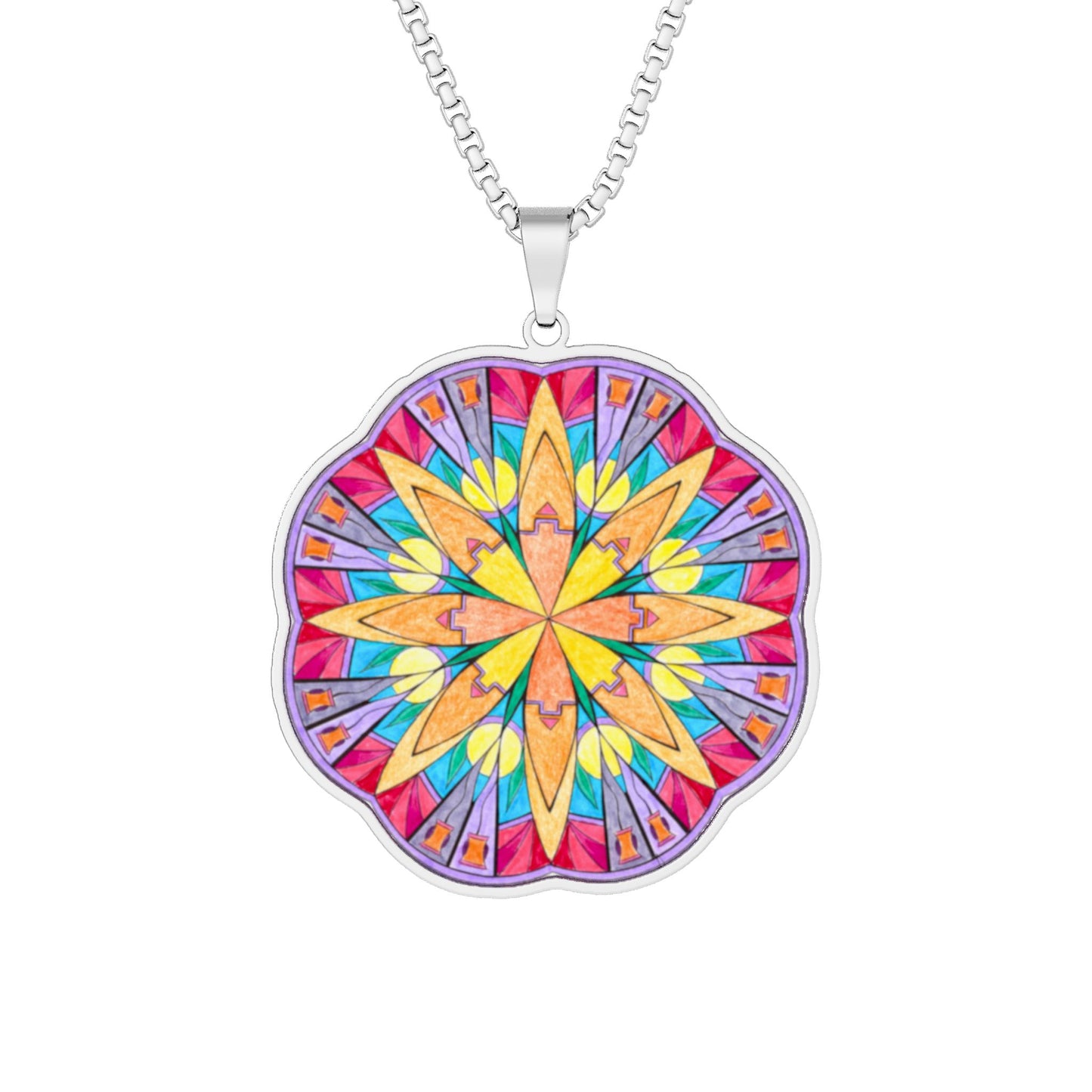 Connected By A Thread Mandala Premium Art Pendant Necklace