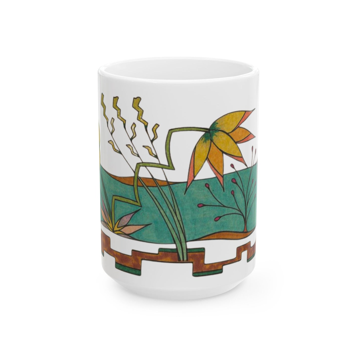 Garden by the River - Wrap-Around Premium Art Mug (11 oz & 15 oz)