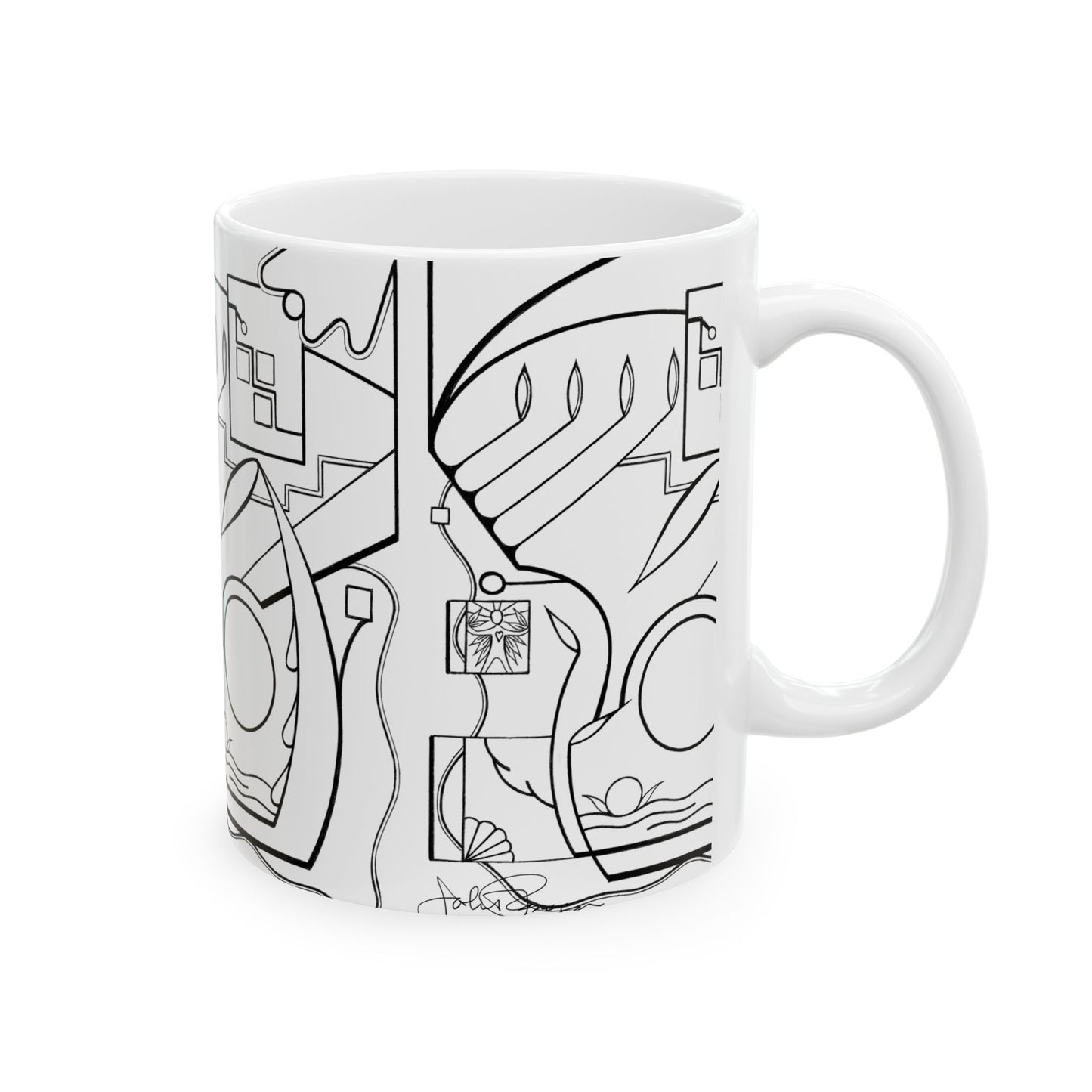 From the Heart -  Wrap-Around Ceramic Art Mug  (11oz/15oz)