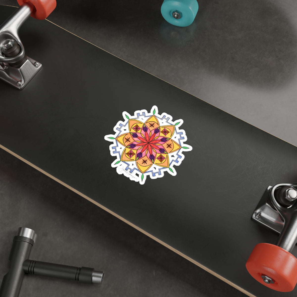 Premium Die-Cut Waterproof Vinyl Sticker | Snow Mandala