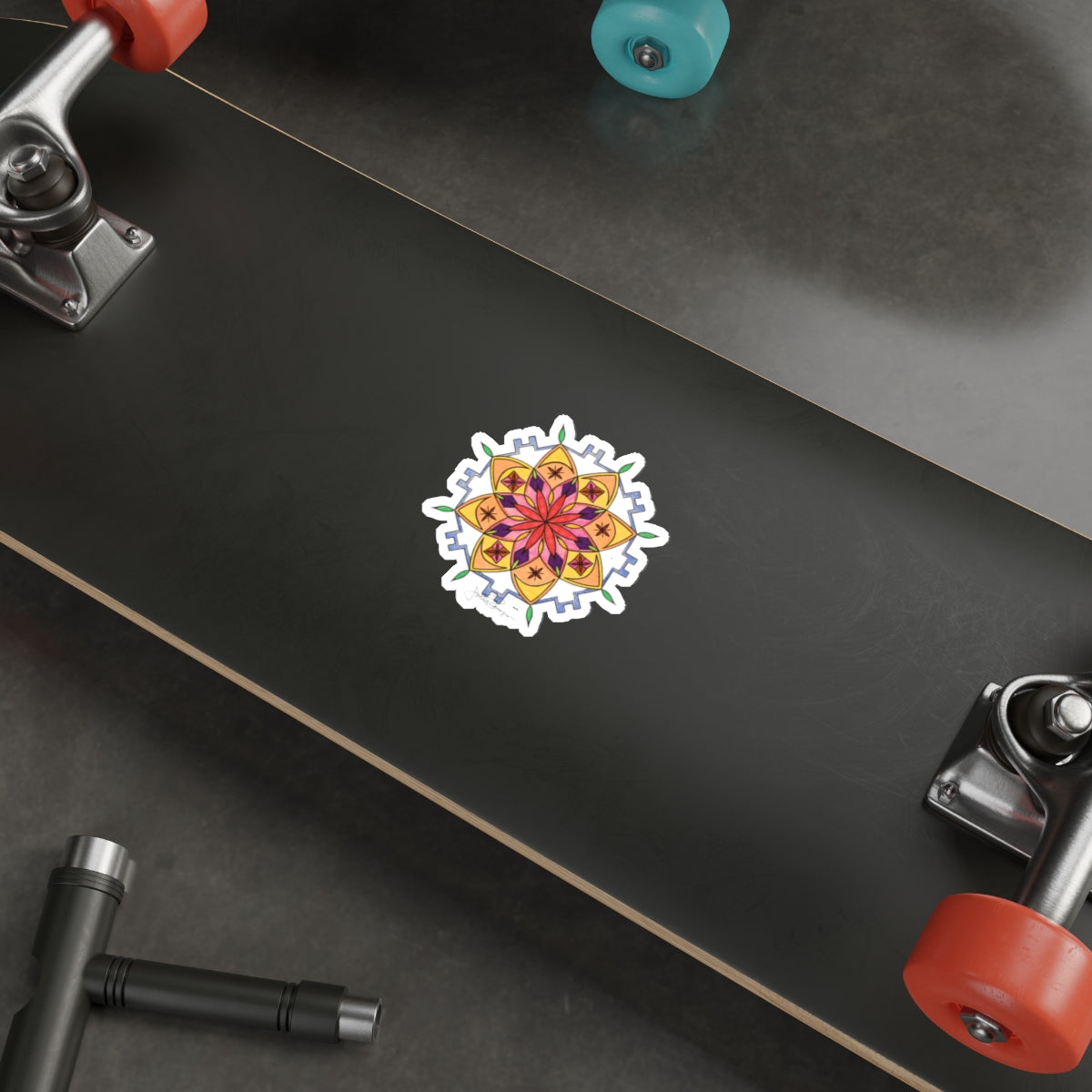 Premium Die-Cut Waterproof Vinyl Sticker | Snow Mandala