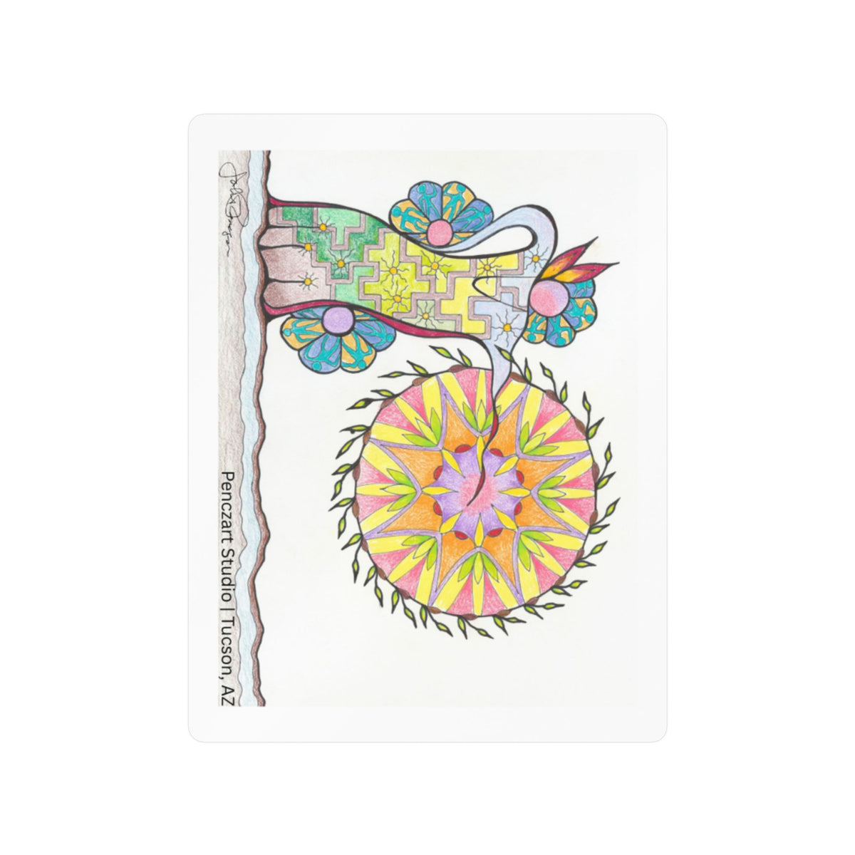 Premium Waterproof Vinyl Sticker | Pow Wow Drum