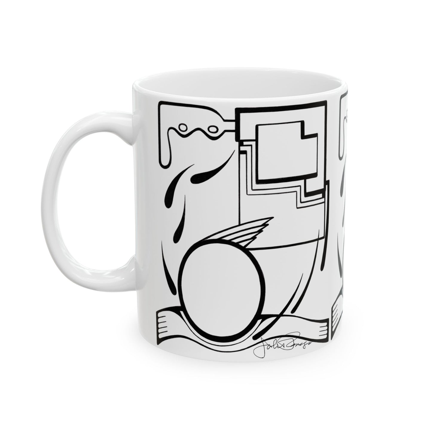 Fleeing the Storm - Wrap-Around Ceramic Art Mug (11 oz & 15 oz)