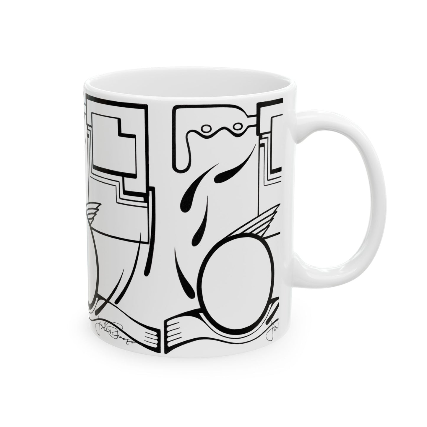 Fleeing the Storm - Wrap-Around Ceramic Art Mug (11 oz & 15 oz)