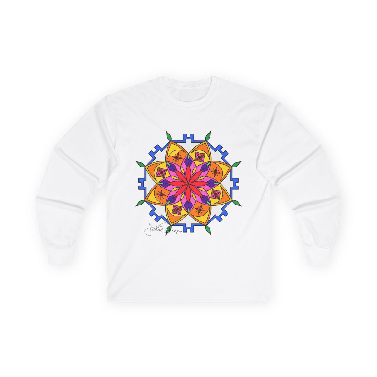 Premium Long Sleeve T-Shirt Wearable Art | Snow Mandala