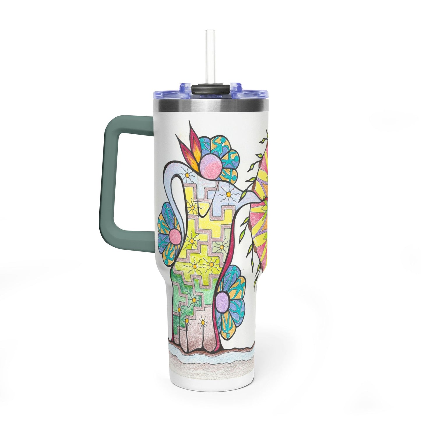 PowWow Drum - Wrap-Around Art Tumbler (40 oz)
