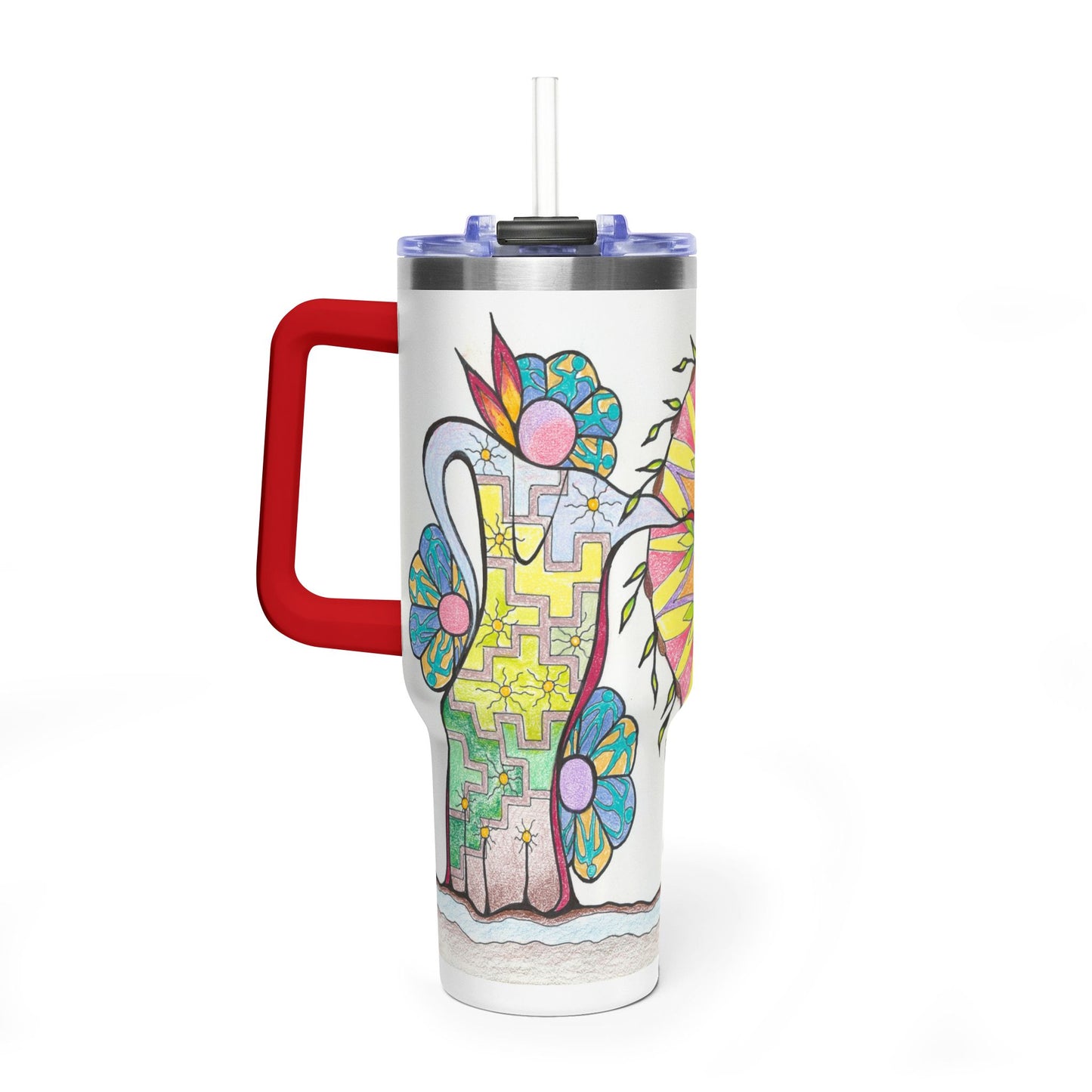 PowWow Drum - Wrap-Around Art Tumbler (40 oz)