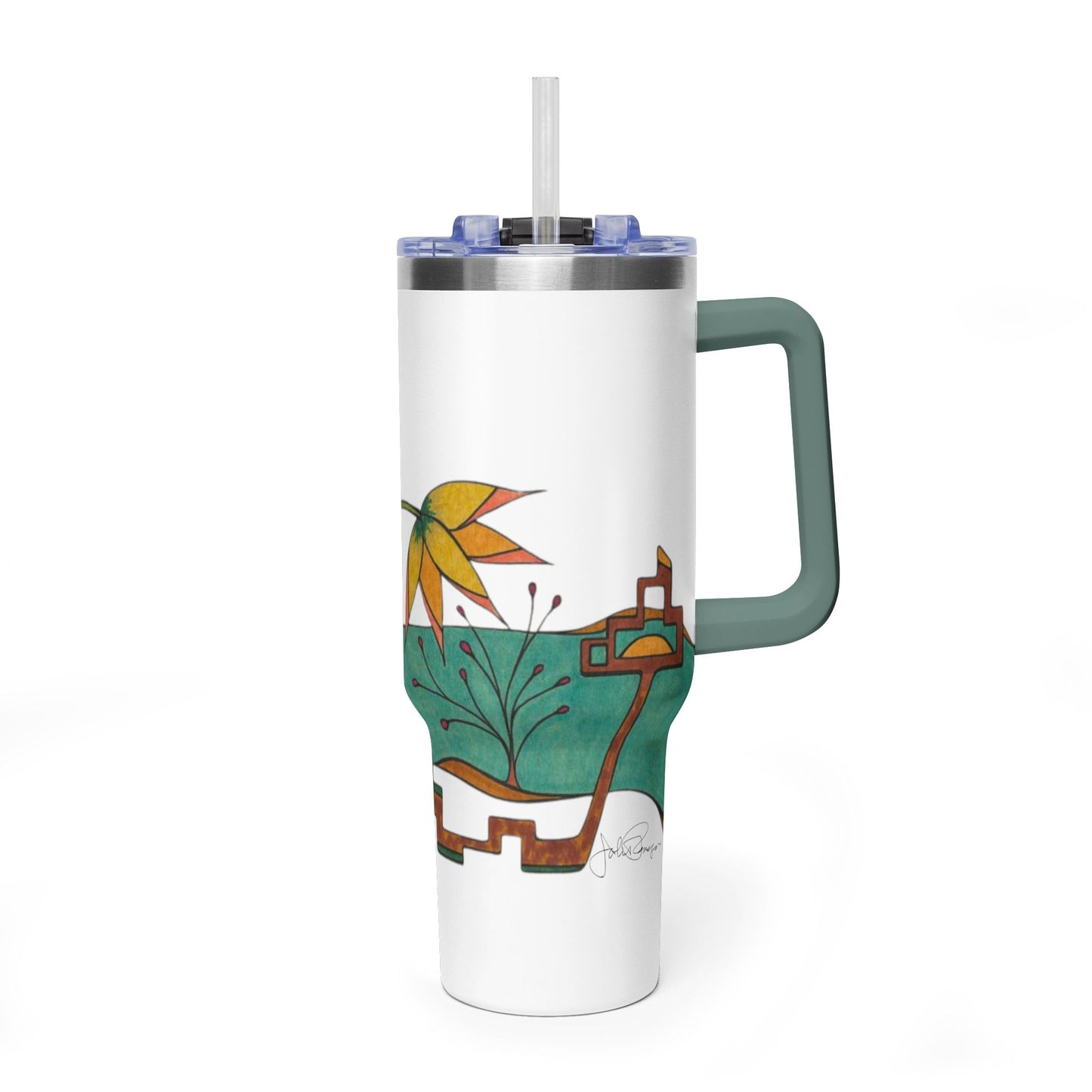 Garden by the River - Wrap-Around Premium Art Tumbler (40 oz)
