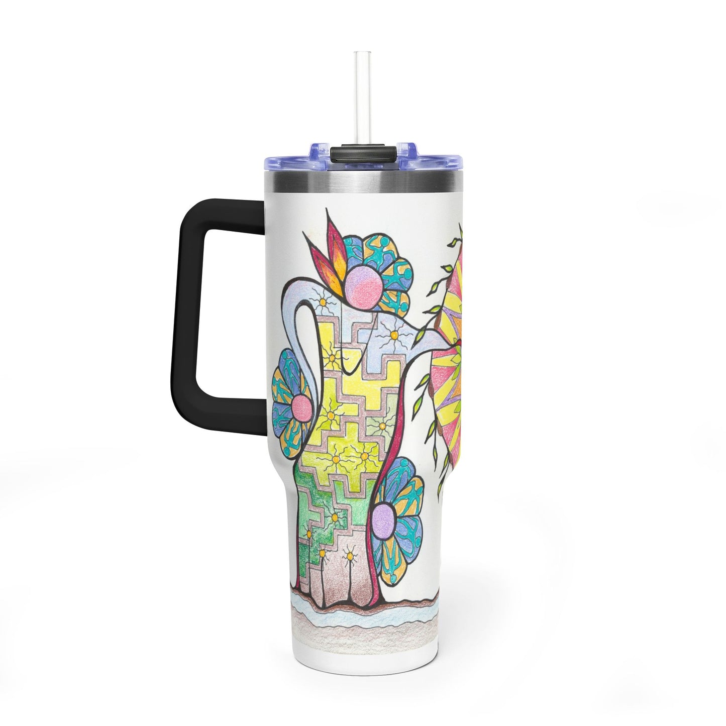 PowWow Drum - Wrap-Around Art Tumbler (40 oz)
