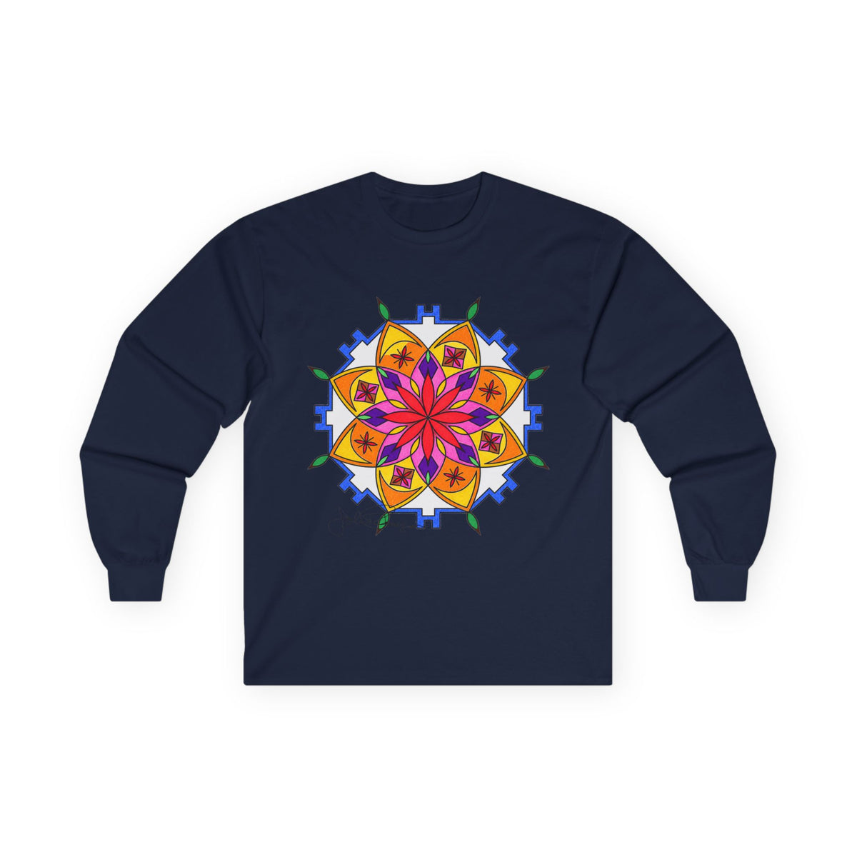 Premium Long Sleeve T-Shirt Wearable Art | Snow Mandala