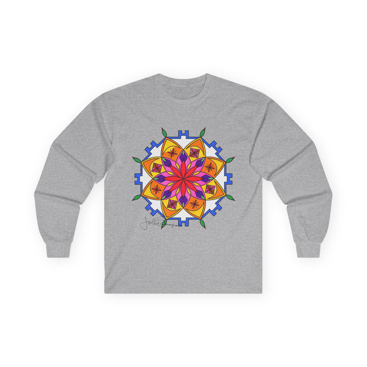 Premium Long Sleeve T-Shirt Wearable Art | Snow Mandala