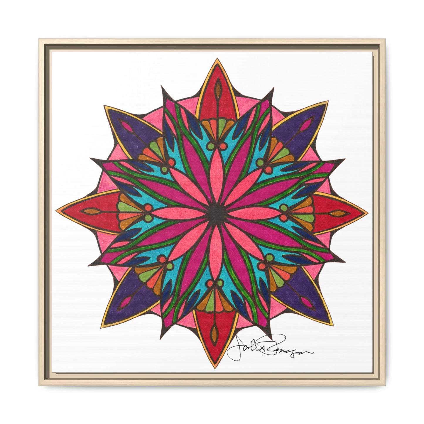 Premium Gallery Framed Matte Canvas | Moving Mandala