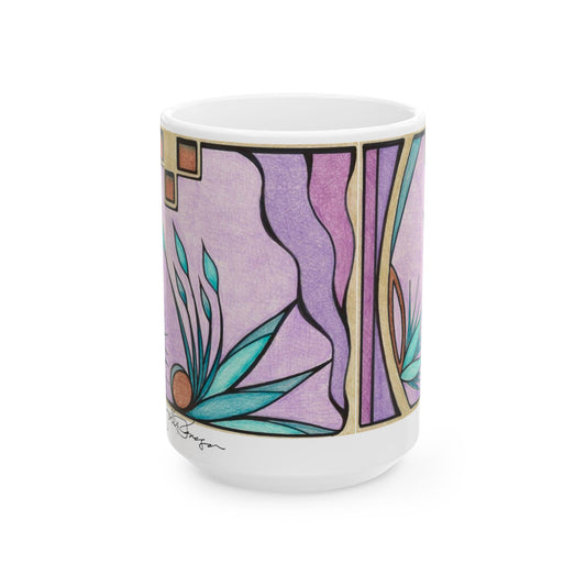 Deep Purple Visions - Wrap-Around Ceramic Art Mug
