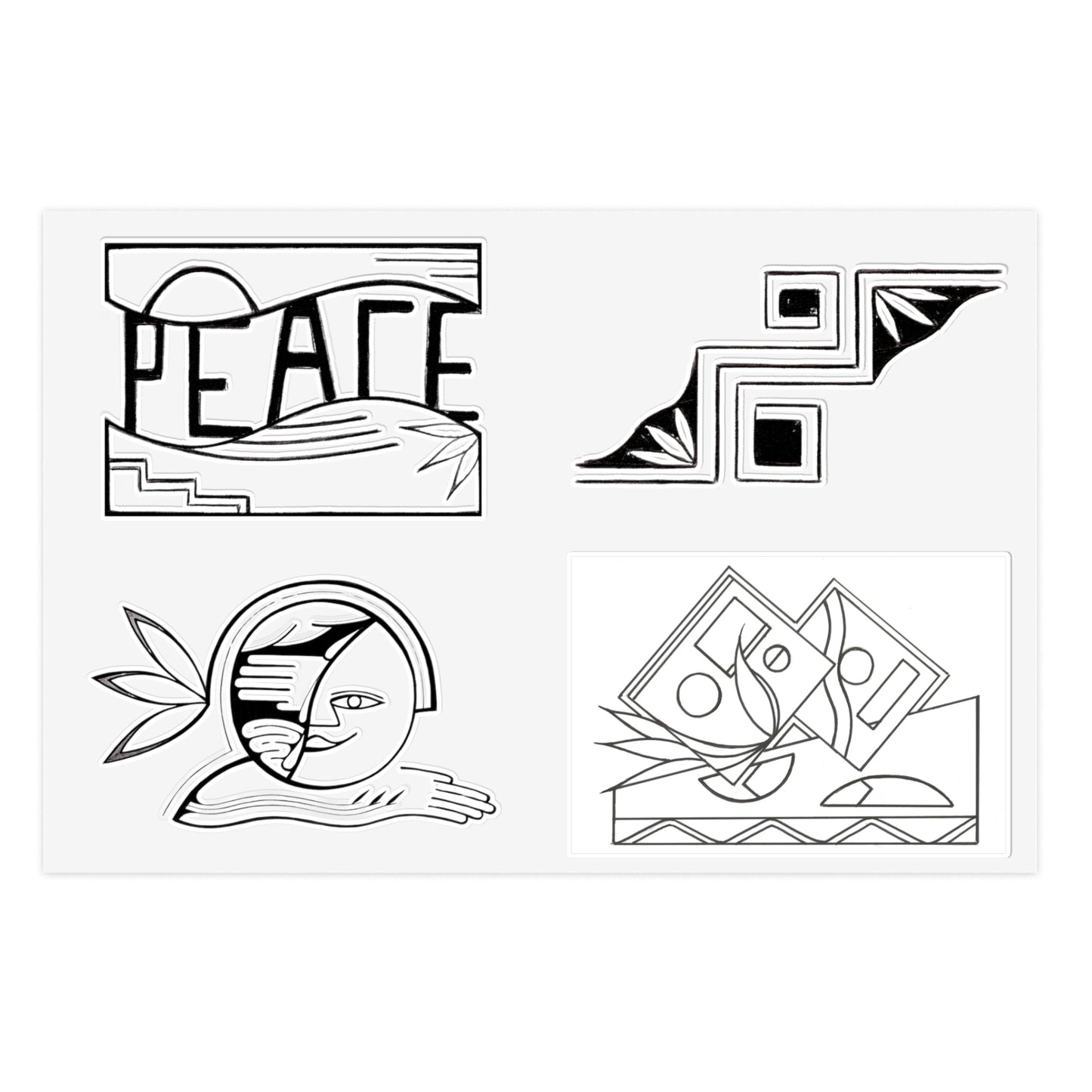 Desert Peace & Harmony Hand-Drawn Vinyl Sticker Sheet