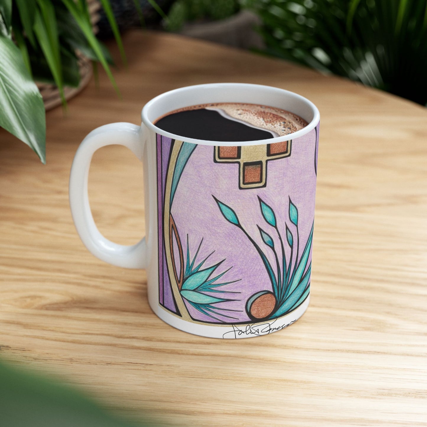 Deep Purple Visions - Wrap-Around Ceramic Art Mug