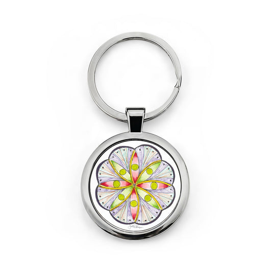 Seeds of Growth Mandala - Stainless Steel Art Keychain