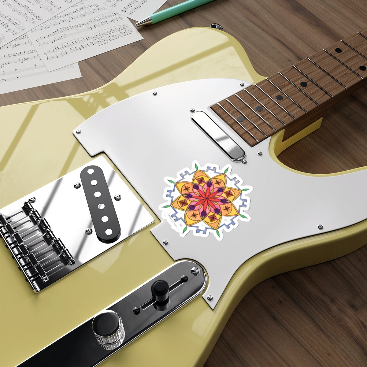 Premium Die-Cut Waterproof Vinyl Sticker | Snow Mandala
