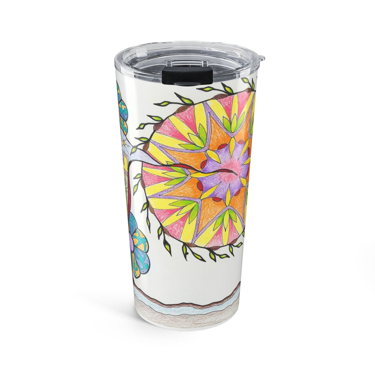 PowWow Drum - Wrap-Around Travel Tumbler (20 oz)