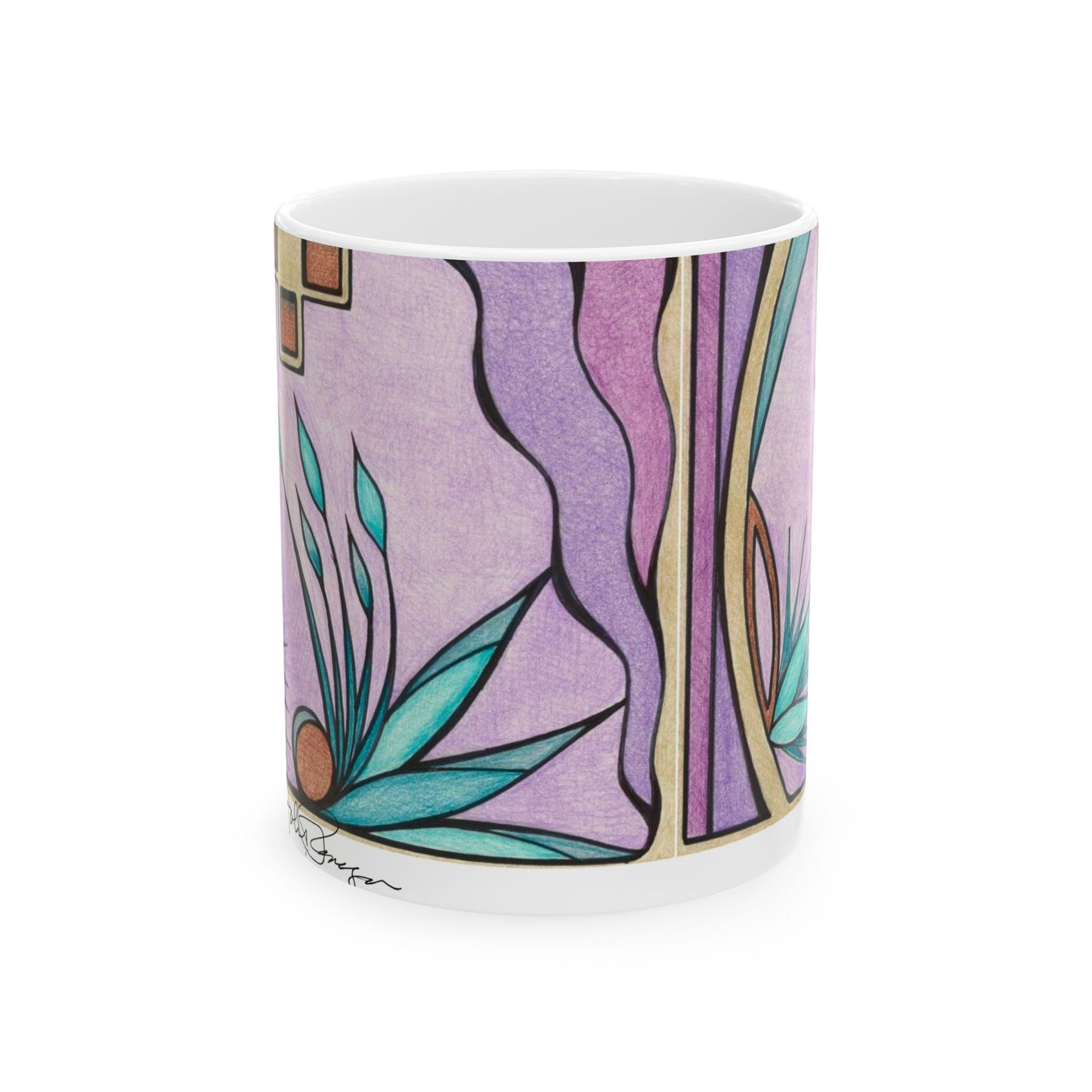 Deep Purple Visions - Wrap-Around Ceramic Art Mug