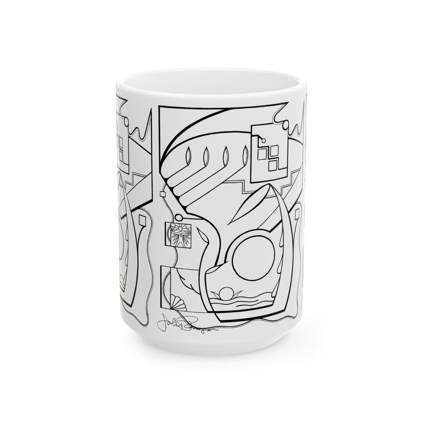 From the Heart -  Wrap-Around Ceramic Art Mug  (11oz/15oz)