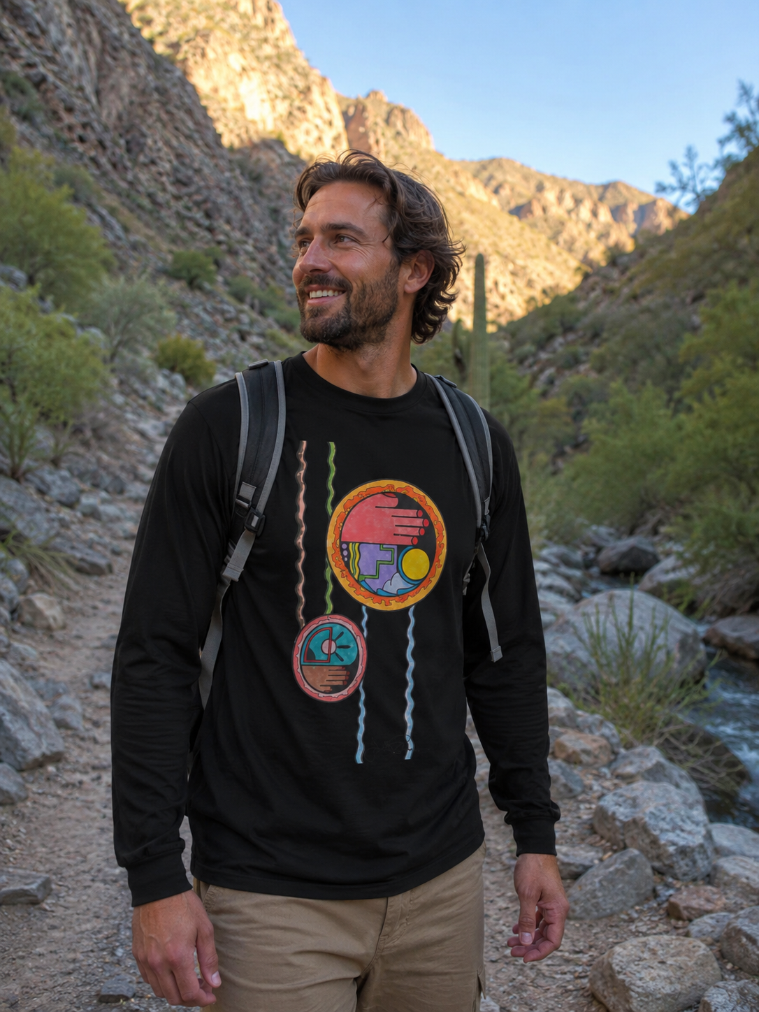 Premium Long Sleeve T-Shirt Wearable Art | Wave While Passing