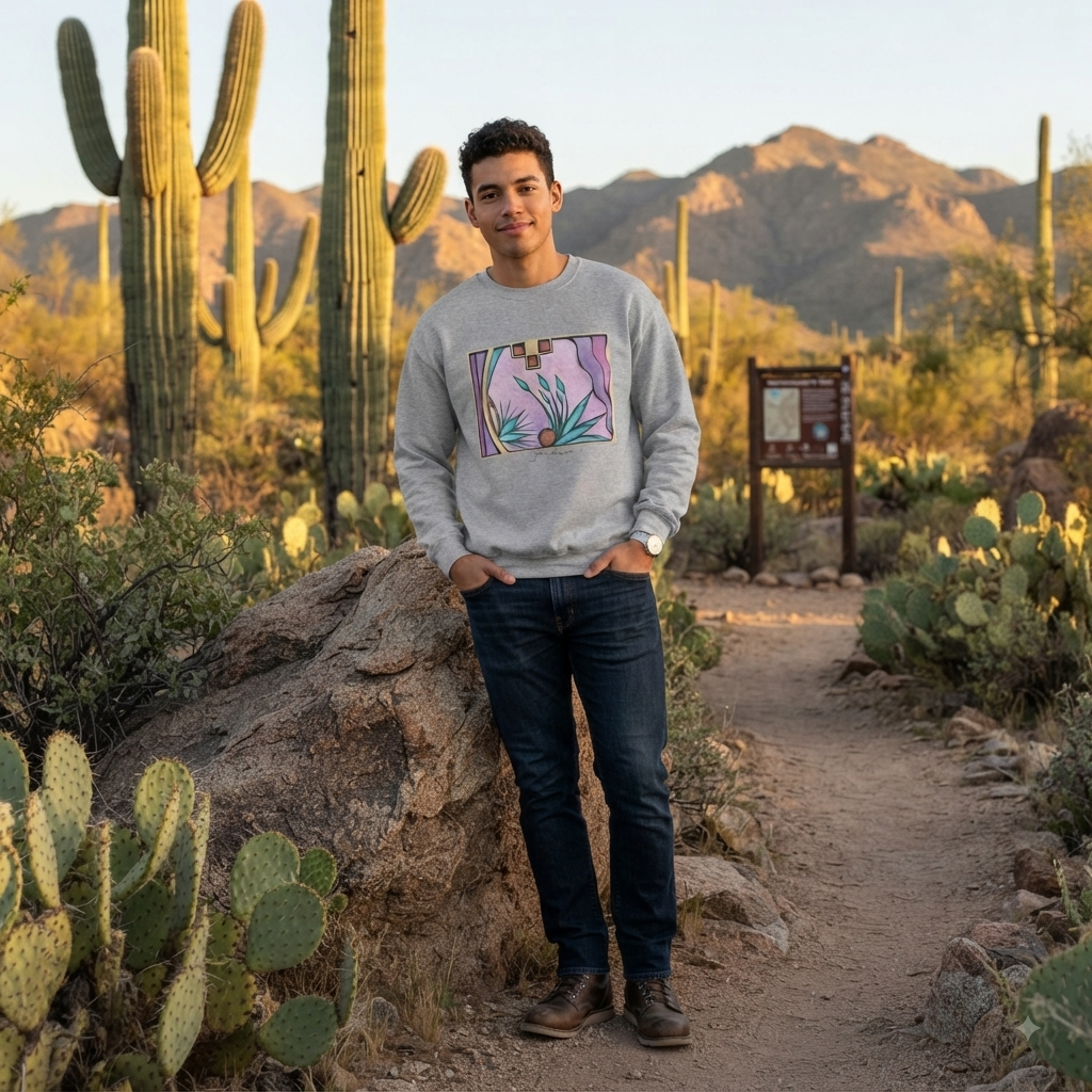 Premium Pullover Sweatshirt Wearable Art | Deep Purple Visions