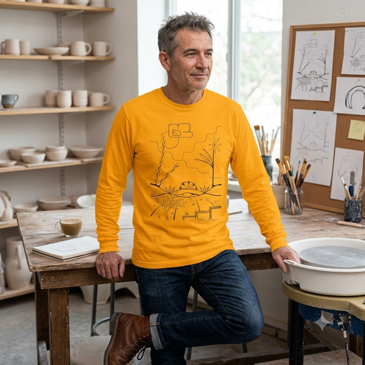 Premium Long Sleeve T-Shirt Wearable Art | The World is Round