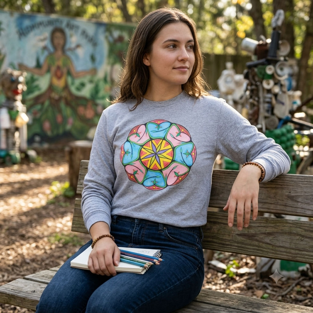 Premium Long Sleeve T-Shirt Wearable Art | Heaven's Gate Mandala