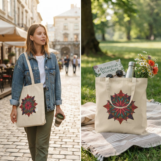 Premium Utility Canvas Art Tote | Moving Mandala