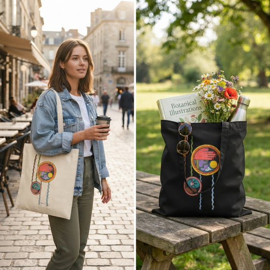 Premium Utility Canvas Art Tote | Wave While Passing