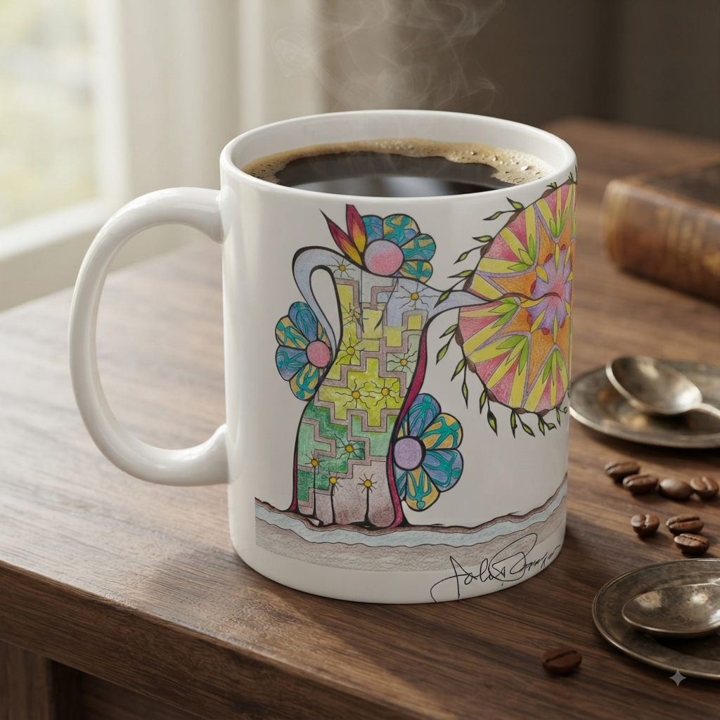 Premium Ceramic Art Mug (11 oz/15 oz) | Pow Wow Drum