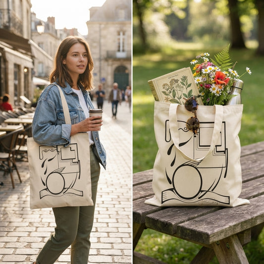Premium Canvas Utility Art Tote | Fleeing the Storm