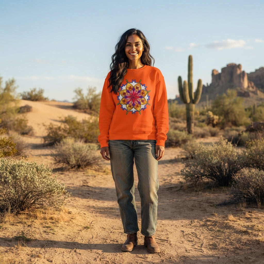 Premium Pullover Sweatshirt Wearable Art | Snow Mandala